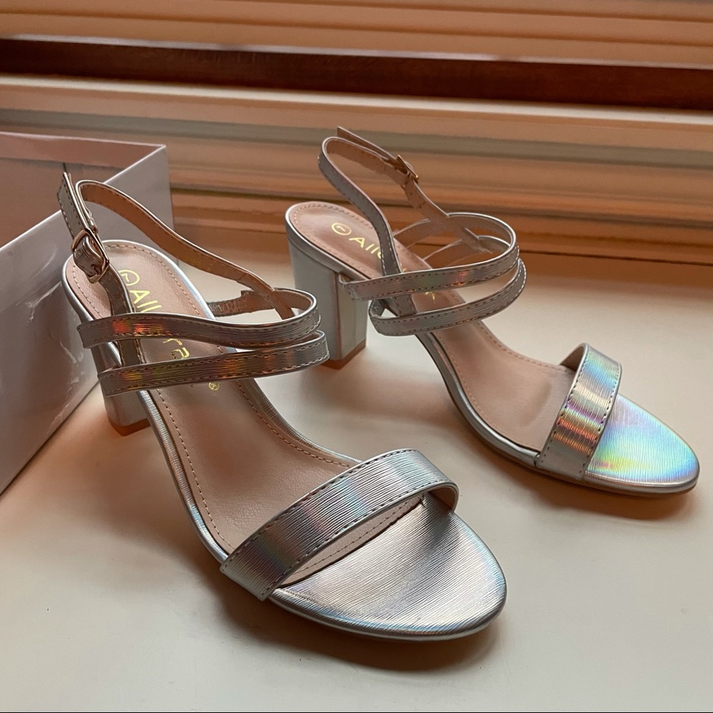 Silver Strapped Heels